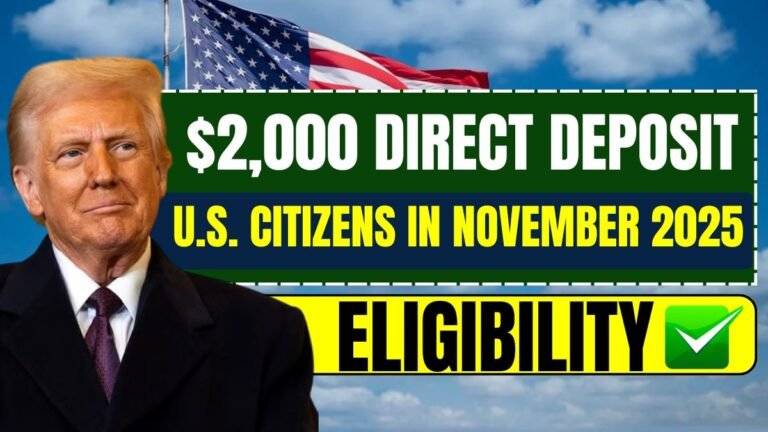 $2,000 Direct Deposit for U.S. Citizens in November 2025 – Eligibility, Payment Dates & IRS Instructions